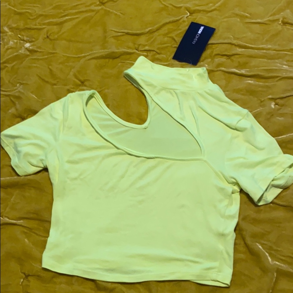 Neon green cropped top